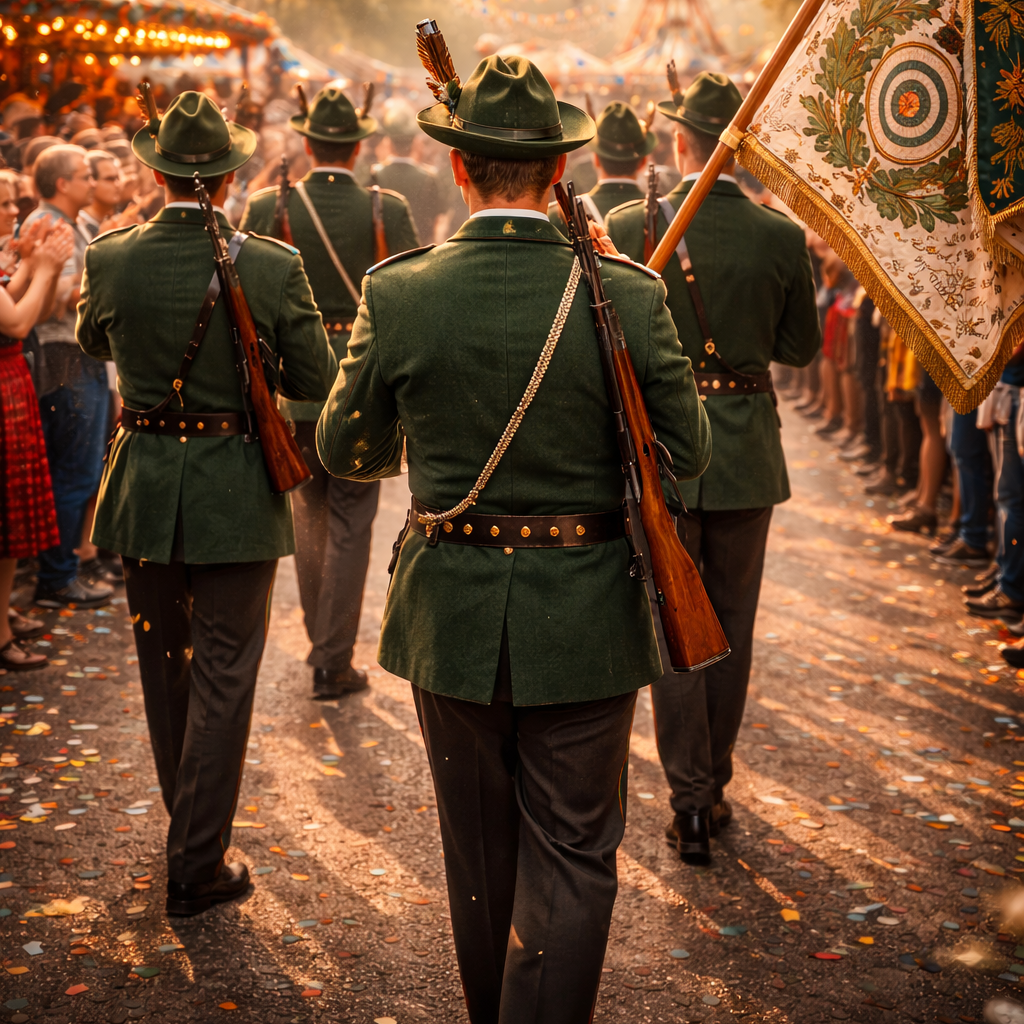 Umzüge KI erzeugtes Bild von einem Schützenfest Umzug