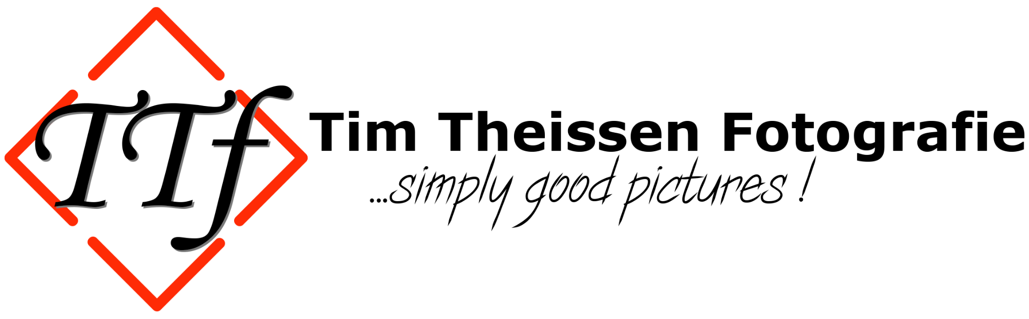 Logo von Tim Theissen Fotografie mit dem Slogan „simply good pictures!“